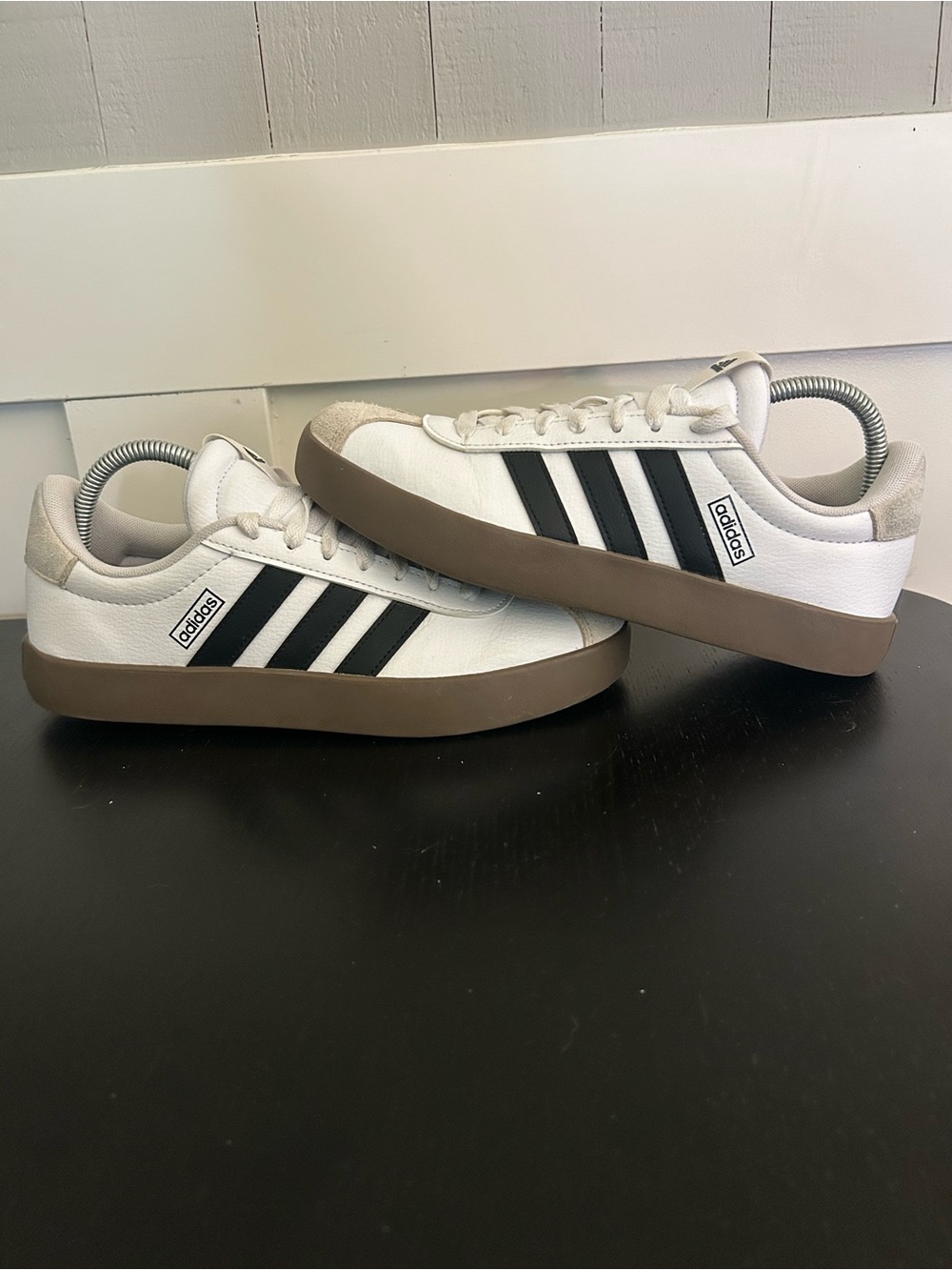 Adidas VL Court 3.0 Sneakers - White / Gum - Men's Size 8.5